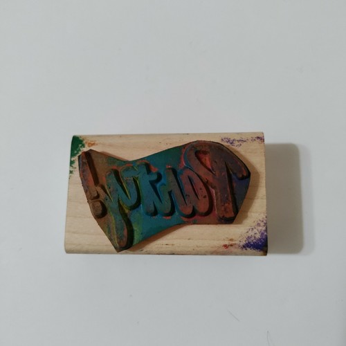 ¡Fiesta de estampida de goma! Sello de goma montado en madera Saying Word Z129-D - Imagen 2 de 8