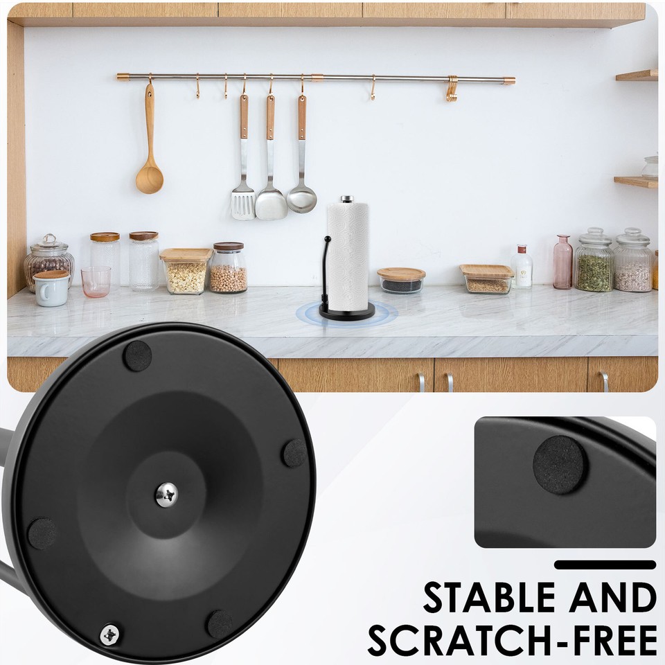 Paper Towel Holder Stainless Steel Paper Roll Holder with Non Slip Base