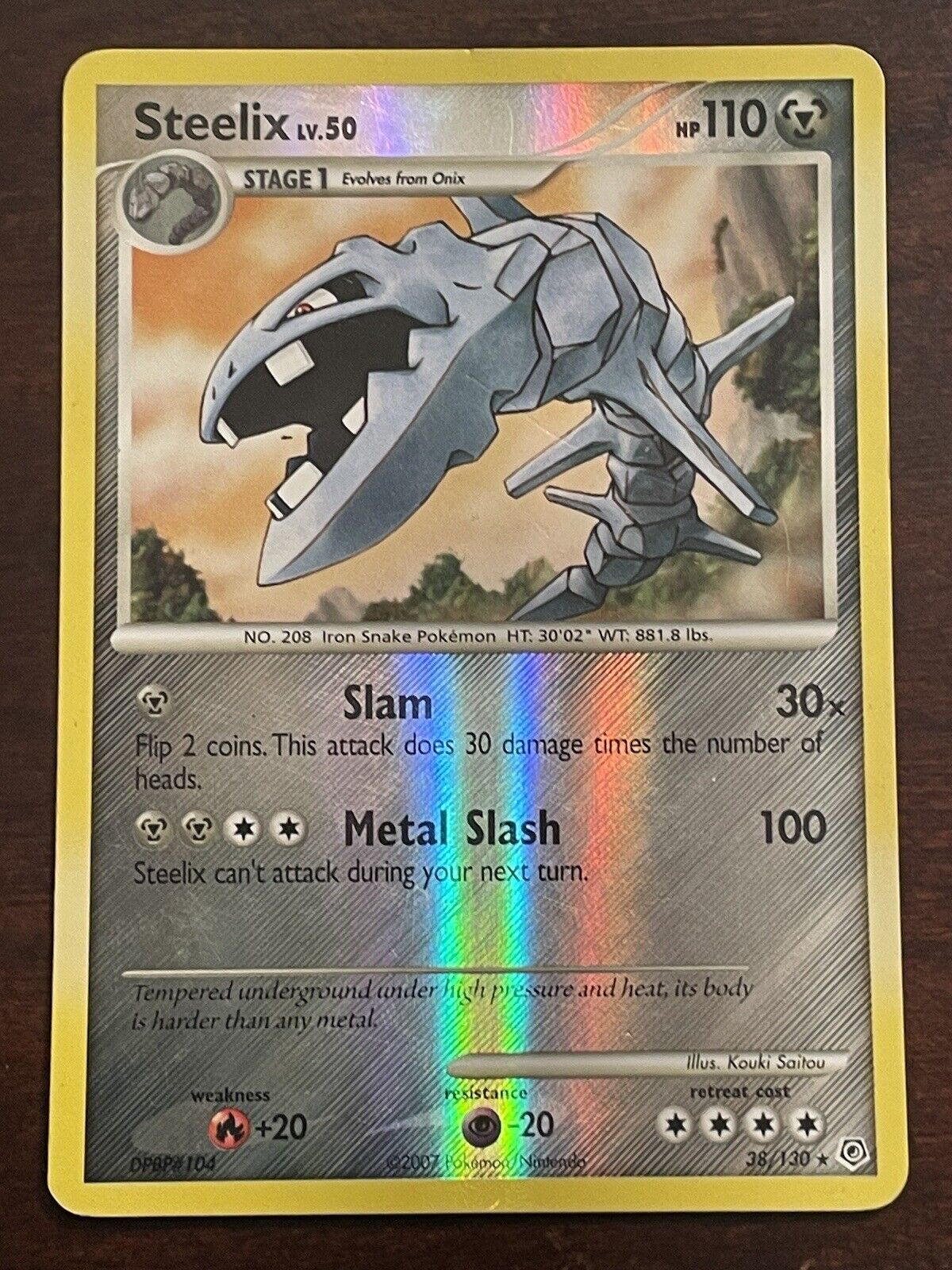 Pokémon Steelix LV50 Reverse Holo Rare 38/130 Diamond & Pearl 2007 Pokemon Card