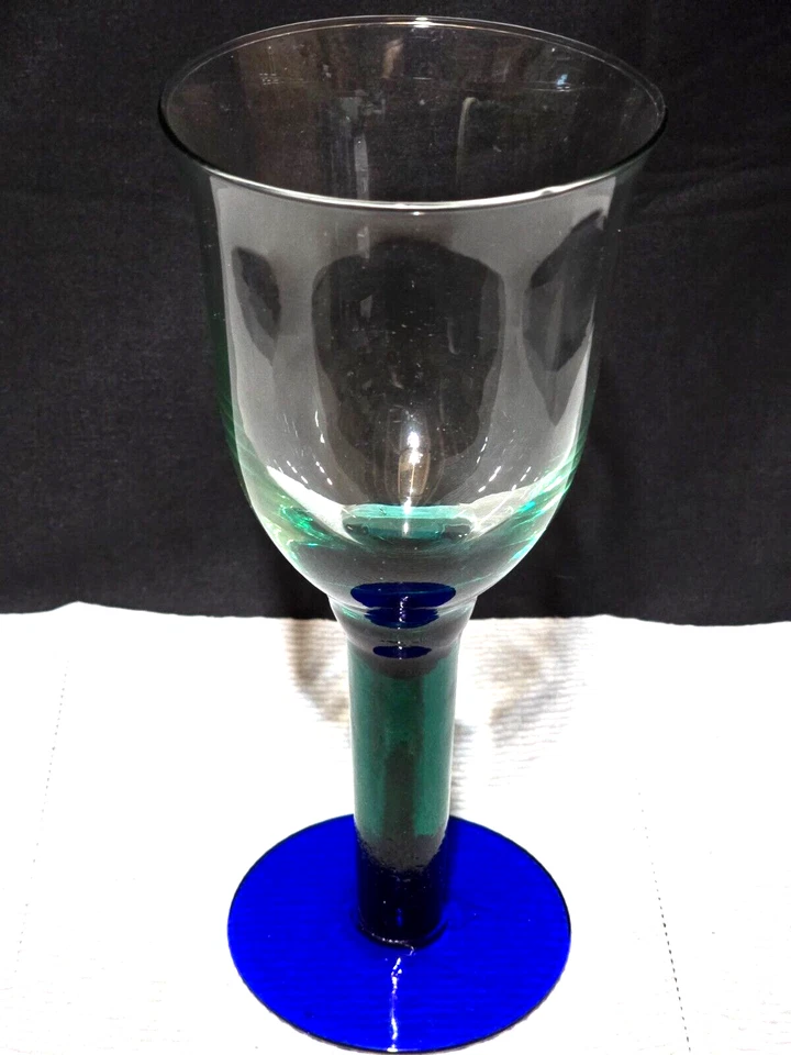 Винтажный винный бокал FOSTORIA F0S6 8,25 дюйма - ИЗУМРУД и САПФИР - красивый набор из 4 - Изображение 4 из 4