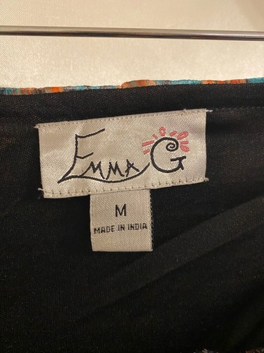 Emma G Womens Peasant Skirt Multicolor Abstract Long Maxi Lined Pleated Boho M - Picture 3 of 5
