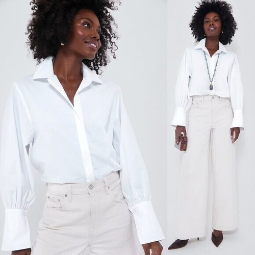 Camicetta Tuckernuck x India Hicks NUOVA bianca cotone Britwell con bottoni taglia M - Foto 2 di 12