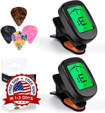 Afinador De Guitarra Con Clip Paquete De 2 Para Todos Los Instrumentos Guitarra.