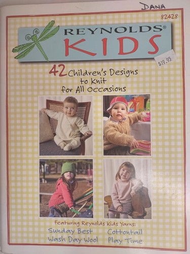 Reynolds Kids Knitting Pattern Book 42 All Occasion Designs Sweaters Hat Clothes - Picture 1 of 9