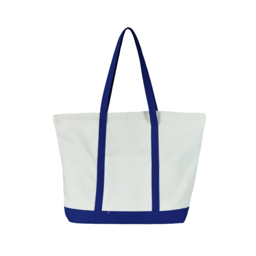 Heavy-Duty Canvas Tote Bag w/ External Pocket Large Reusable Shopping & Week bag
