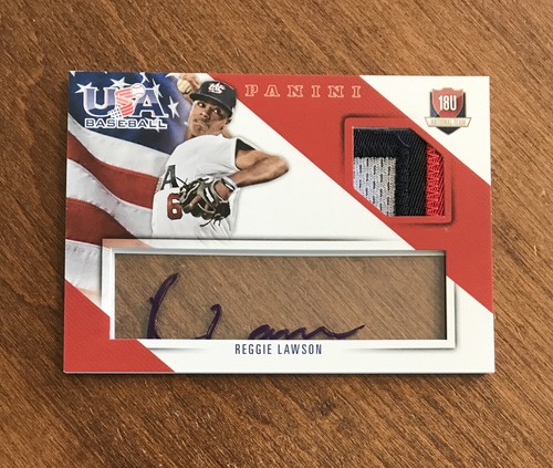 Reggie Lawson 2015 USA Baseball 18 U Game Patch Auto #12 San Diego Padres /20