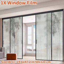 Bamboo Frosted Window Film Static Cling Glass Sticker Chinese Decals Home Decor