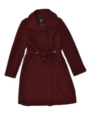 Mossimo Womens Overcoat Uk 12 Medium Maroon Wool Tv10