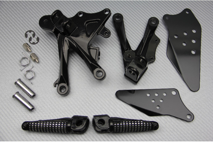 Platines repose-pieds moto avant en alu renforcé noir pour ZX10R