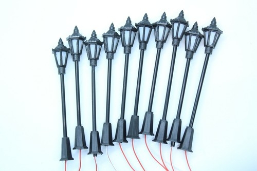 LOT DE 10 LAMPADAIRES A LED HO 1/87 65mm JOUEF LIMA ROCO+10 RESISTANCES 510Ohms - Foto 8 di 12
