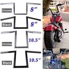 Motorcycle 1" inch Drag Z-Bar Rise 8" 10.5" Ape Hanger Handlebar For Harley FXS