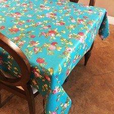 lovemyfabric Vintage Floral Cotton Tablecloth for Birthdays, Special Events