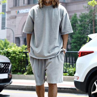 トップス seesee BIG SS SHIRT BAGGY SHORTS setup 275G earth color loose short-sleeved t-shirt,T-shirt & Polo