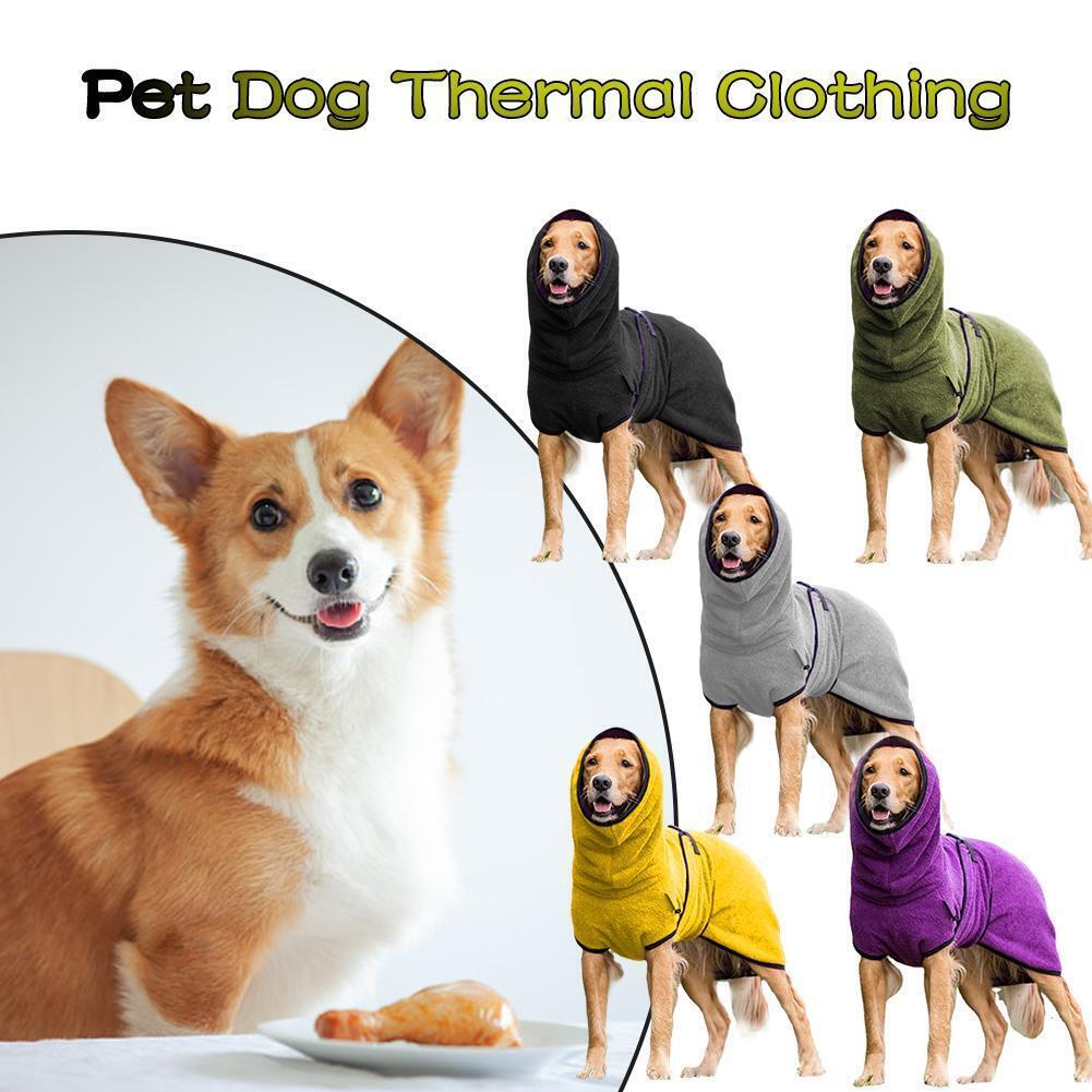 Dog Bathrobe Towel Microfibre Bath Robe Pet Super Absorbent UK Drying