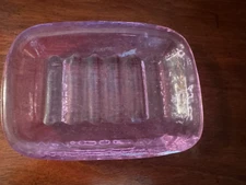 Fire and Light Recycled Art Glass Soap Dish Lavender Color Beautiful!!