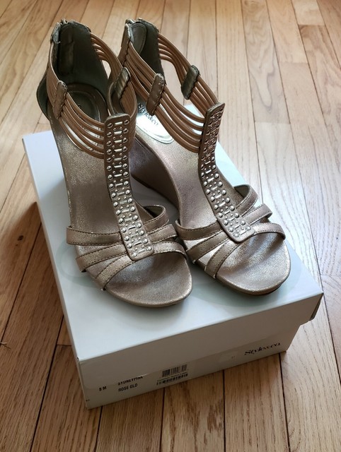 gold wedge heels for wedding