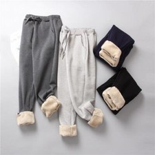 Womens Sweatpants Thickened Fleece Lined Winter Warm Loose Casual Plush Pants