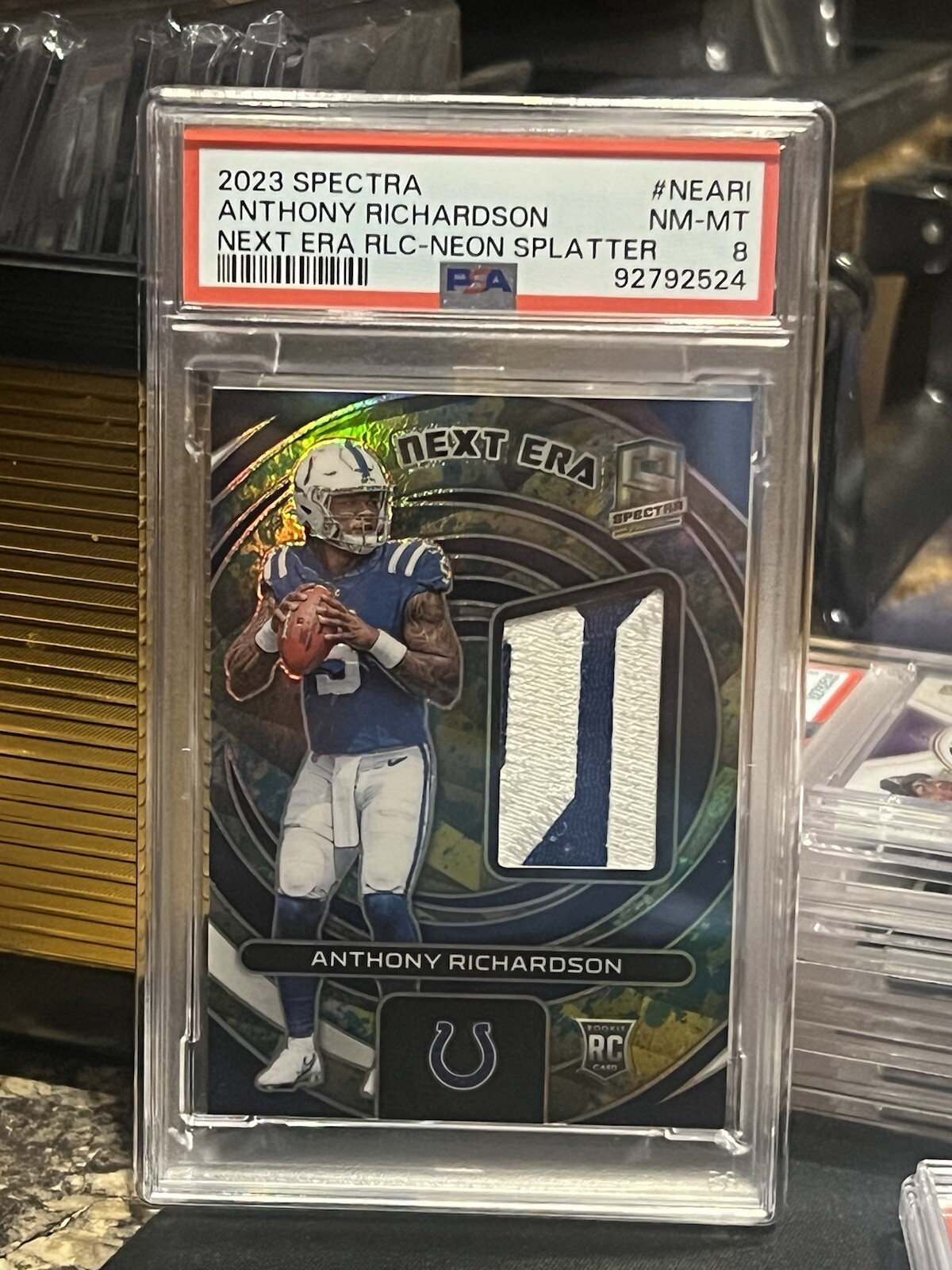 Anthony Richardson Panini Spectra Next ERA Relics #NEARI Neon Splatter