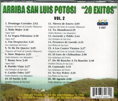 Arriba San Luis Potosi 20 Exitos Vol 2 BRAND NEW SEALED CD2 - Picture 2 of 3