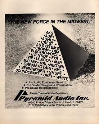 vtg PYRAMID AUDIO INC MAGAZINE PRINT AD Recording Studio Pro Sound Gear PINUP