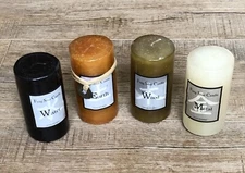 Chesapeake Bay Feng Shui Hand Poured 2x4 Pillar Candles Water Metal Earth Wood