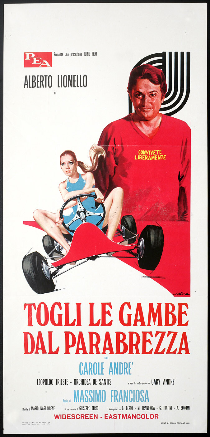 Locandina originale film Togli le gambe dal parabrezza (1969) - Regia di Massimo Franciosa