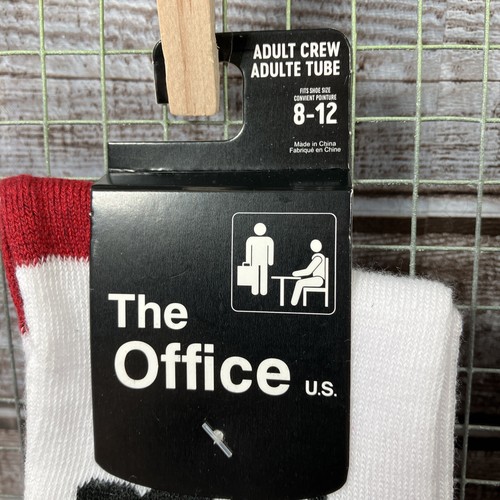 2 New Pairs The Office NBC Peacock Socks Bioworld NIP Dunder Mifflin Black White - Picture 2 of 10