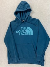 The North Face Half Dome Distressed Hoodie Sweatshirt Women's Large Blue