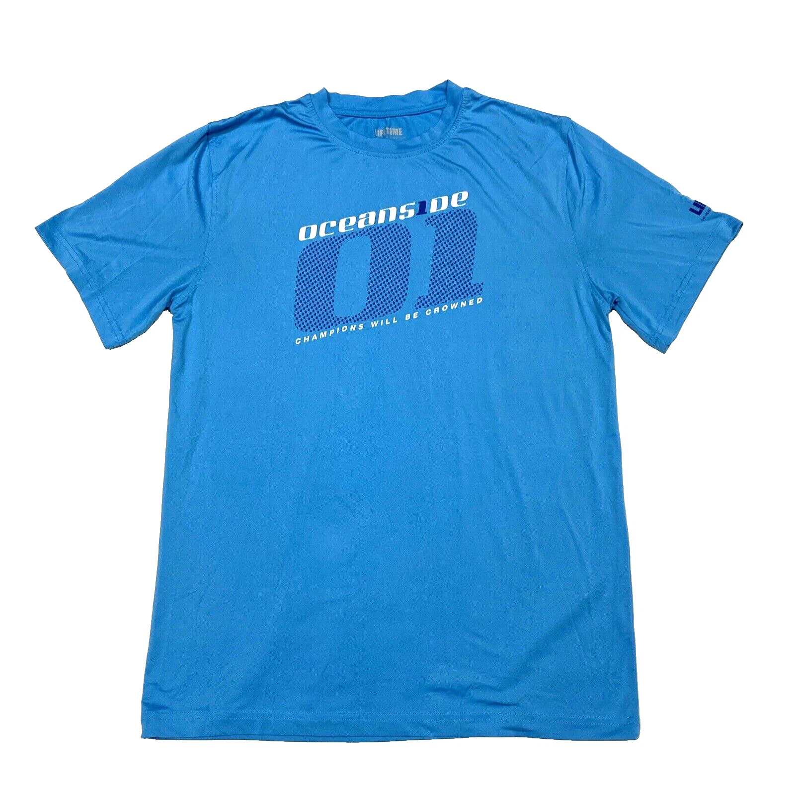 OceanS1de 01 Triathlon Men's Medium Pullover T-Shirt Short Sleeve Blue