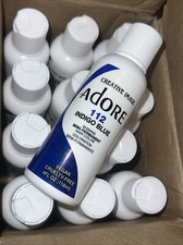 12 pack Adore Semi Permanent Hair Dye 112 INDIGO BLUE Color 4oz, 118mL FREE SH
