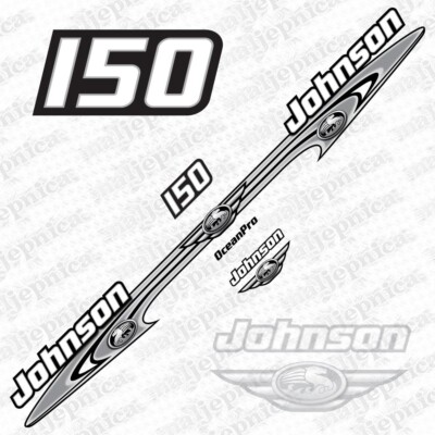 Replacement Sticker Decal Set fits Johnson 150hp / 150 Ocean Pro Gray outboard