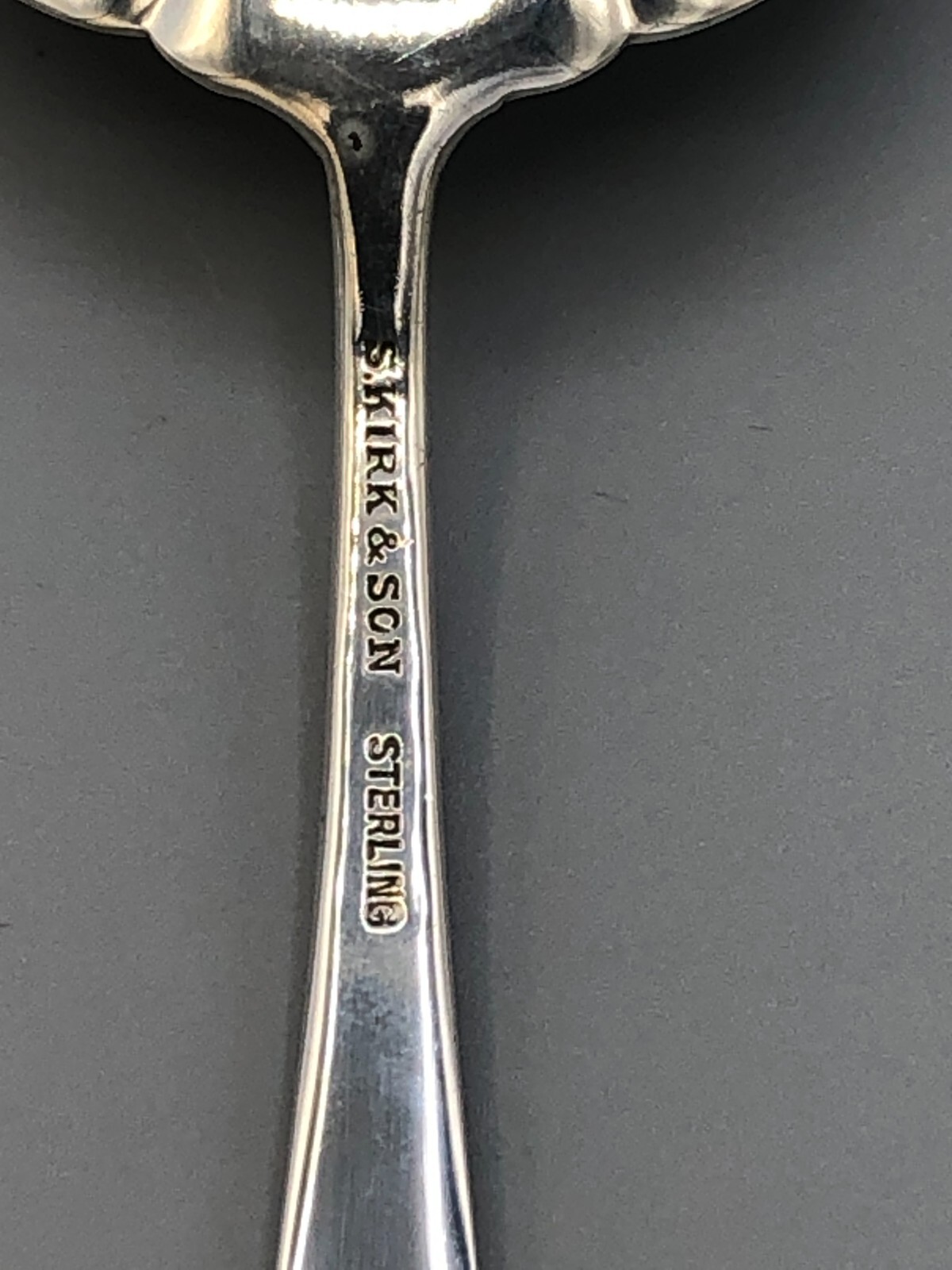 Repousse-S. Kirk & Son Sterling Silver Sugar Shell and Bon Bon Spoon