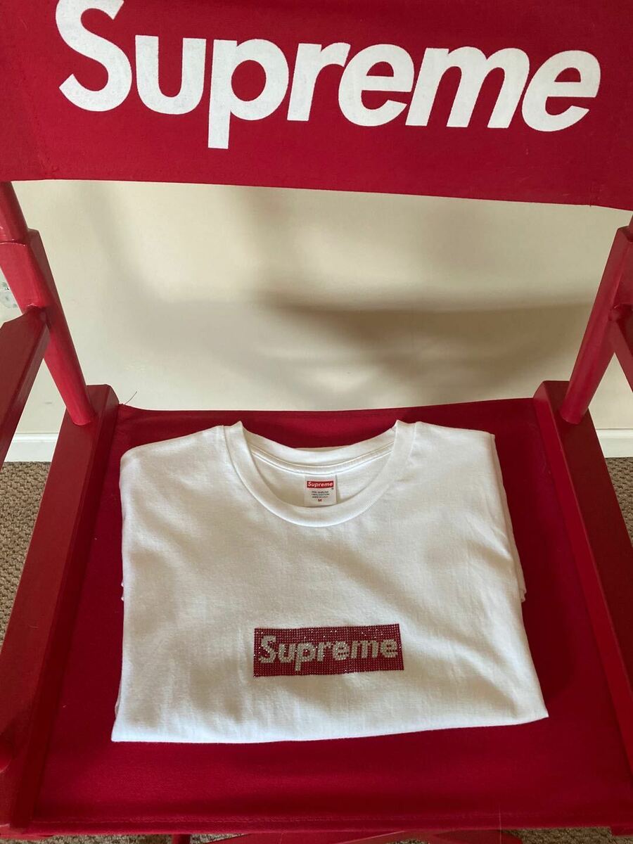 Supreme Swarovski Box Logo Tee White Medium