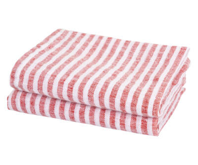 Kitchen Towels Set of 2 100% Linen Dish Towels Christmas Tea Towels Striped