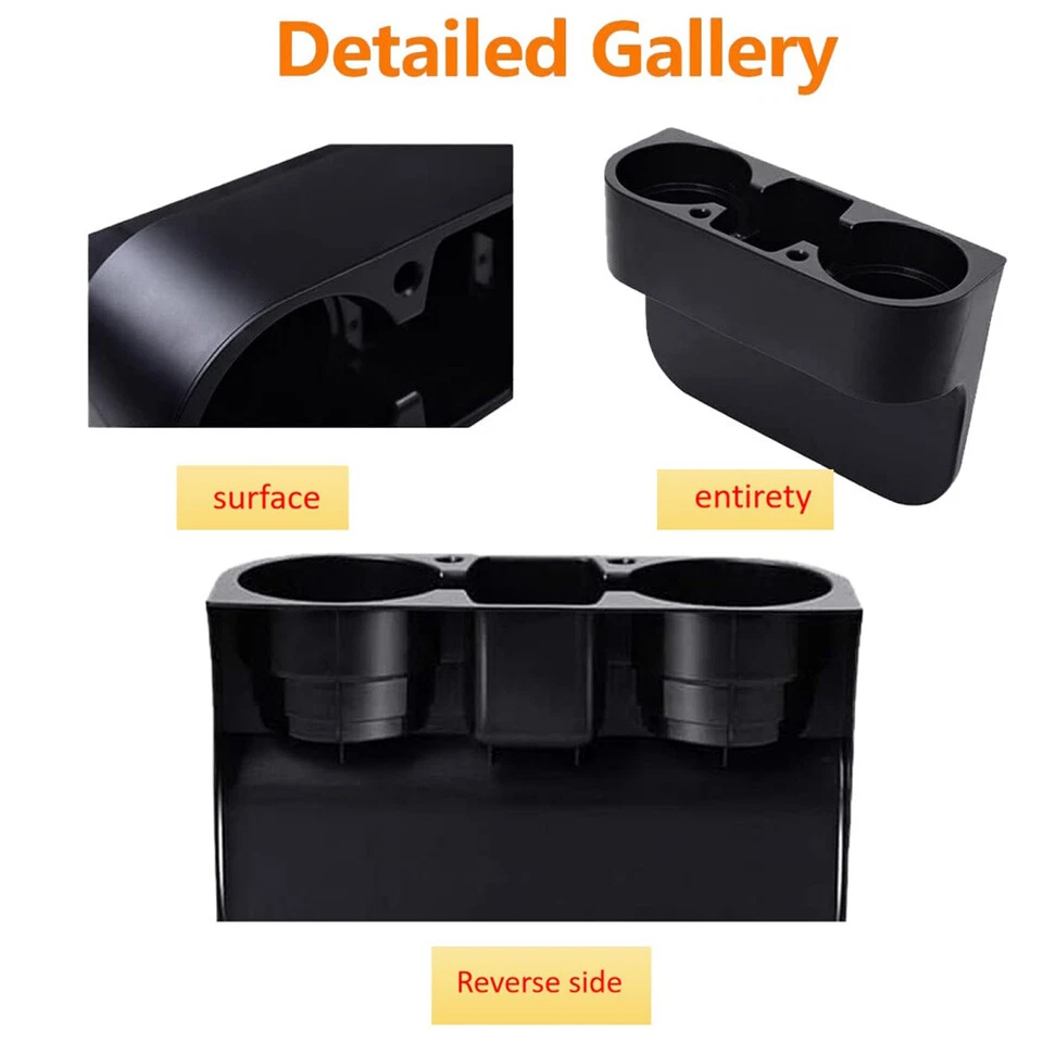 Portavasos Negro Bebida Bebida Asiento Costura Cuña Coche Auto Camión Montaje Universal Foto 2 de 4