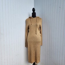 ASOS Women Size 0 Tan Long Sleeve Hooded Dress  Hoodie Stretch Lighweight 
