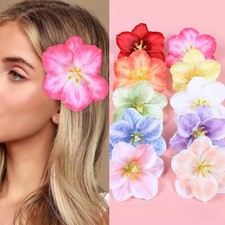 10pcs/set Tropical Flower Hair Clips Multi-Color Hawaiian Floral Hairpins Ele...
