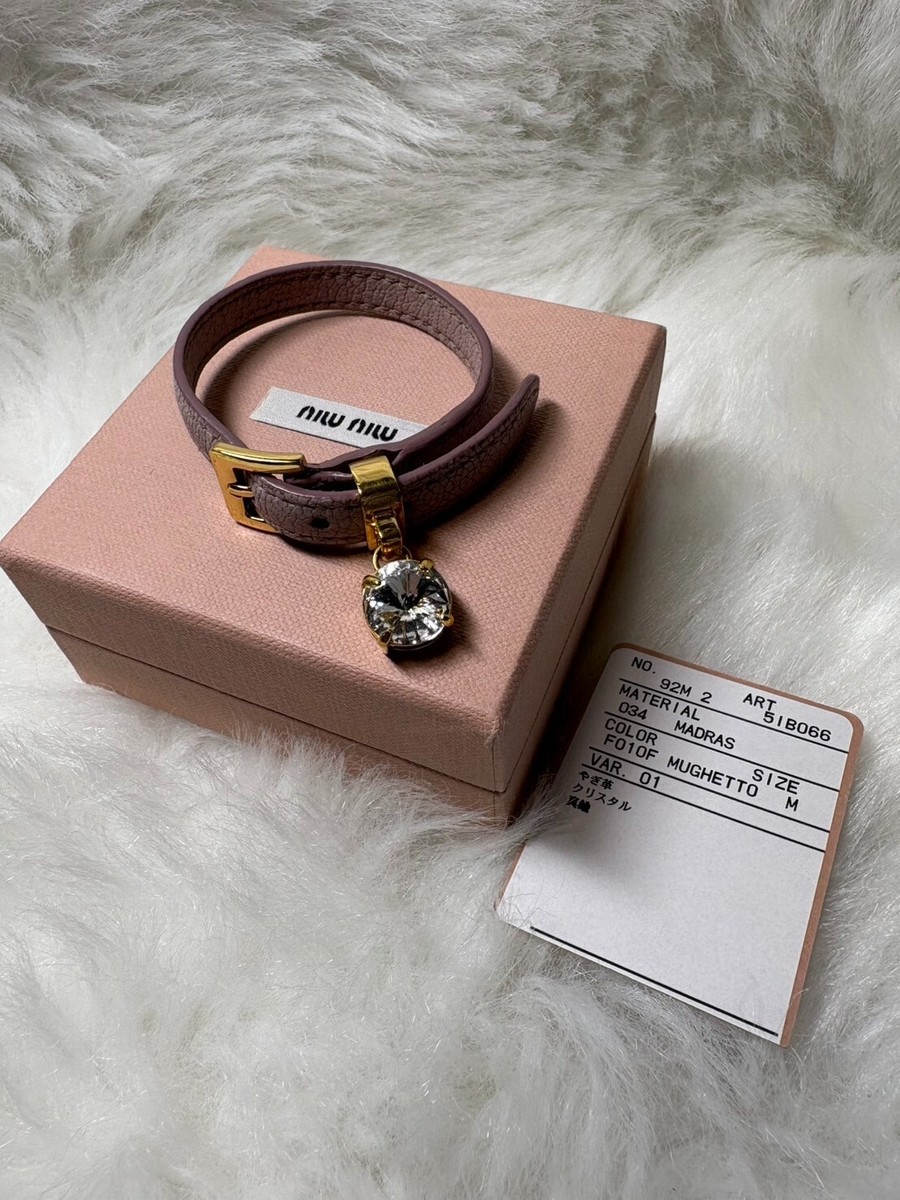 【送料&関税込】Miu Miu Brown Leather Bracelet $_57.JPG?set_id=880000500F