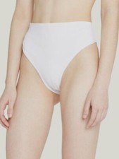  177 Oye Women's White Angelina High-Rise Bikini Bottom Swimwear Size Small
