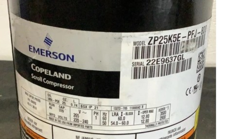 COPELAND ZR25K5E-PFJ-800 / ZR25K5EPFJ800 (BRAND NEW) Emerson - Picture 2 of 3