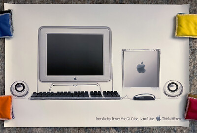 Vintage Apple Power Mac G4 Cube Poster from Macworld Expo New York 2000. 36x24in