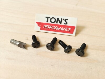 BLACK Security License Plate Screws - Stainless Steel Anti-Theft Bolts For VW Beetle, Jetta, Passat & More