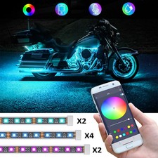 Produktbild - 12x RGB Motorrad LED Atmosphäre Streifen Beleuchtung Unterboden Licht Leuchten~
