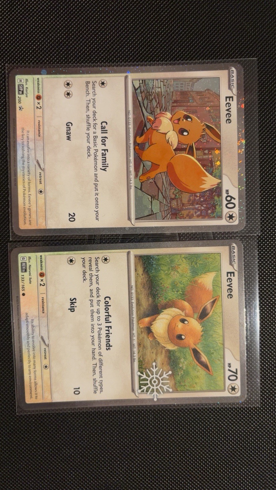 Eevee promo 200+Eevee 133/165 Pokemon 