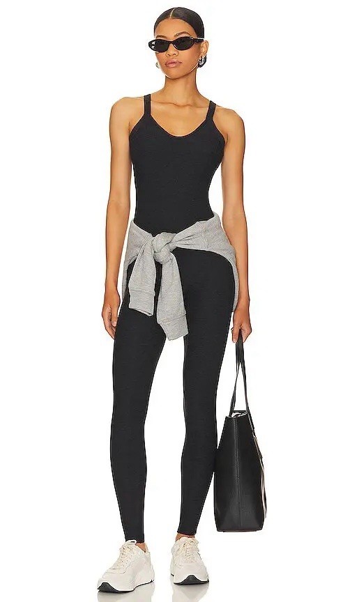 Year of Ours Black Full Length Spaghetti Strap Jumpsuit Size XS RN 137288