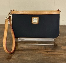 Rare Vintage Navy Blue Fabric Dooney & Bourke Made In The USA Wristlet Handbag