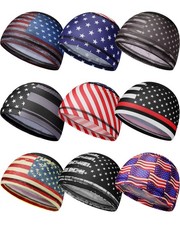 9 Pcs Cooling Skull Cap Camo Liner Sweat Wicking Lightweight Cycling Cap Runn...