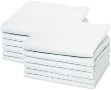 Men'S Handkerchiefs, White Handkerchiefs for 12Pcs White Handkerchiefs