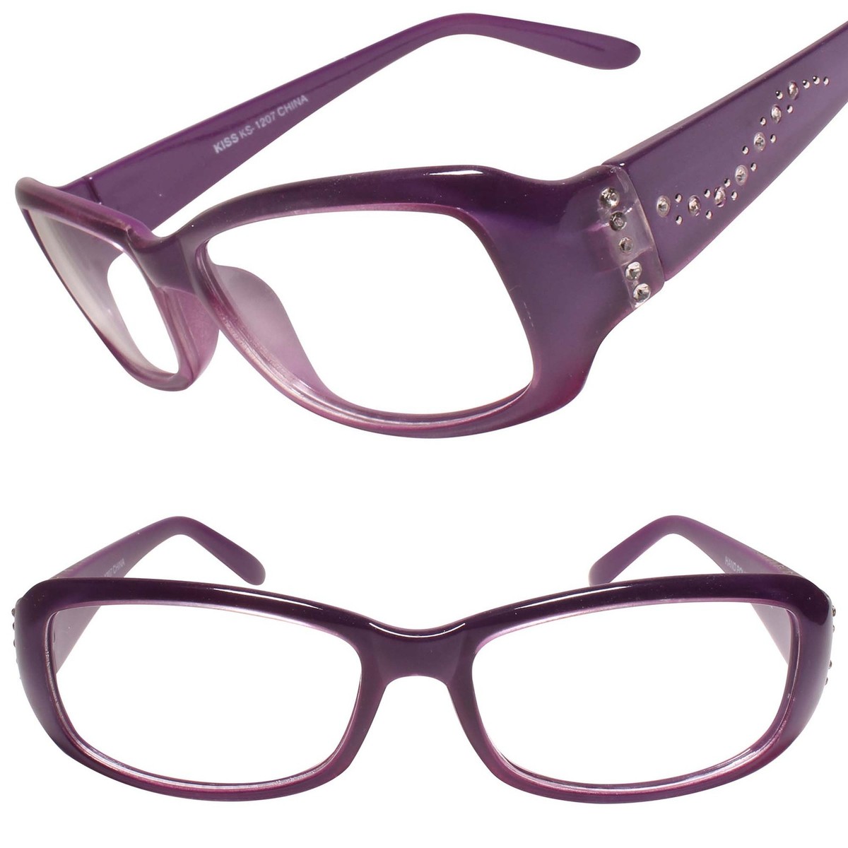 Stylish Womens Sophisticated Rhinestone Purple Rectangle 