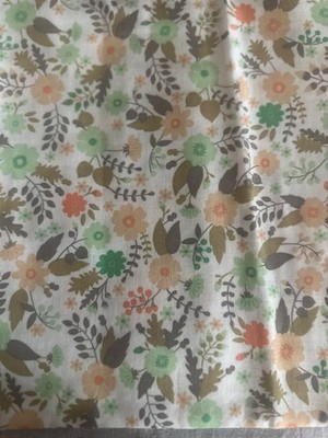1 YARD FLOWERS Flourish Fabric Ciana Bodini Floral Peach Green Brown